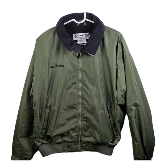 Columbia Jacket Mens Large Green Fleece Lined Soft Shell Jacket - Picture 1 of 10